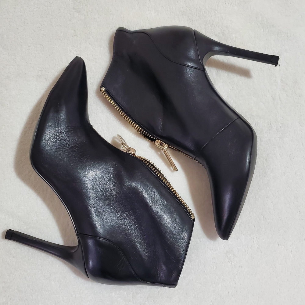 LIU JO Black Leather Ankle Boots Size 8.5 - Picture 7 of 10